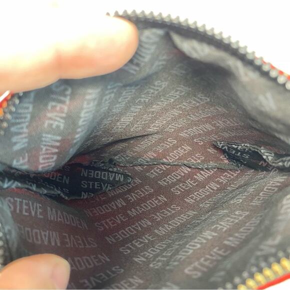 Steve Madden Red Zipper Pouch Wristlet - Picture 5 of 7